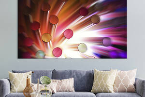 Картина на холсте KIL Art для интерьера в гостиную спальню Абстракция цилиндры 80x54 см (2-1)