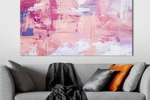 Картина на холсте KIL Art для интерьера в гостиную спальню Розовая палитра 120x80 см (21-1)