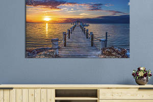 Картина на холсте KIL Art для интерьера в гостиную спальню Красивый пирс в Флориде 80x54 см (446-1)