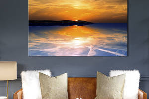 Картина на холсте KIL Art для интерьера в гостиную спальню Морской закат 80x54 см (448-1)