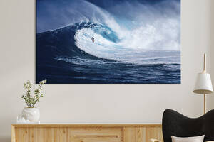 Картина на холсте KIL Art для интерьера в гостиную спальню Высокая волна 80x54 см (450-1)
