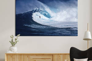 Картина на холсте KIL Art для интерьера в гостиную спальню Высокая волна 120x80 см (450-1)