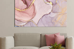 Картина на холсте KIL Art для интерьера в гостиную спальню Розовый мрамор 80x54 см (45-1)