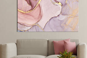 Картина на холсте KIL Art для интерьера в гостиную спальню Розовый мрамор 120x80 см (45-1)