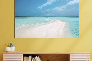 Картина на холсте KIL Art для интерьера в гостиную спальню Лазурный морской пейзаж 120x80 см (460-1)