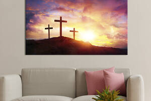 Картина на холсте KIL Art для интерьера в гостиную спальню Три креста 120x80 см (469-1)
