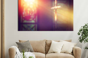 Картина на холсте KIL Art для интерьера в гостиную спальню Распятие Христа 80x54 см (470-1)