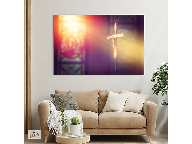 Картина на холсте KIL Art для интерьера в гостиную спальню Распятие Христа 80x54 см (470-1)