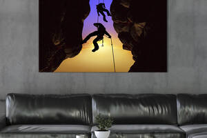 Картина на холсте KIL Art для интерьера в гостиную спальню Альпинизм 120x80 см (478-1)