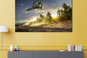 Картина на холсте KIL Art для интерьера в гостиную спальню Мотоциклетный спорт 80x54 см (482-1)