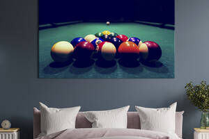 Картина на холсте KIL Art для интерьера в гостиную спальню Бильярдные шары 120x80 см (486-1)