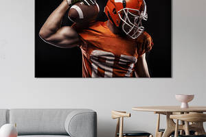 Картина на холсте KIL Art для интерьера в гостиную спальню Американский футболист 80x54 см (488-1)