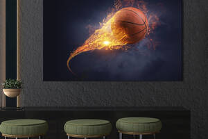 Картина на холсте KIL Art для интерьера в гостиную спальню Баскетбольный мяч 80x54 см (492-1)