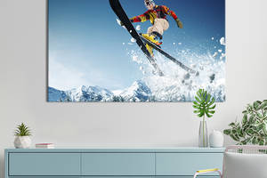 Картина на холсте KIL Art для интерьера в гостиную спальню Лыжный спорт 120x80 см (493-1)