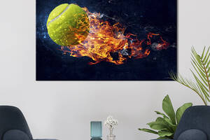 Картина на холсте KIL Art для интерьера в гостиную спальню Теннисный мяч 80x54 см (494-1)