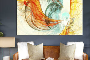 Картина на холсте KIL Art для интерьера в гостиную спальню Абстрактные вихри 80x54 см (50-1)
