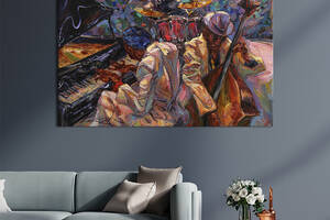 Картина на холсте KIL Art для интерьера в гостиную спальню Звуки джаза 120x80 см (521-1)