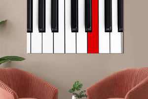 Картина на холсте KIL Art для интерьера в гостиную спальню Клавиши пианино 120x80 см (531-1)