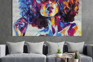 Картина на холсте KIL Art для интерьера в гостиную спальню Яркая женщина 120x80 см (542-1)