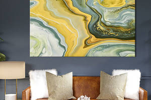 Картина на холсте KIL Art для интерьера в гостиную спальню Мрамор песочных оттенков 120x80 см (55-1)
