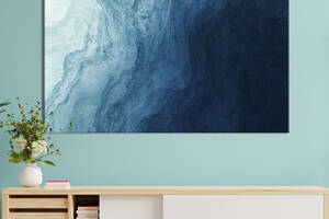 Картина на холсте KIL Art для интерьера в гостиную спальню Абстракция краски цвета моря 80x54 см (58-1)