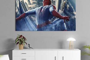 Картина на холсте KIL Art для интерьера в гостиную спальню Питер Паркер - удивительный Человек-паук 80x54 см (648-1)