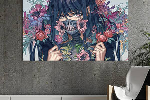 Картина на холсте KIL Art для интерьера в гостиную спальню Аниме девушка в костюме смерти 80x54 см (679-1)