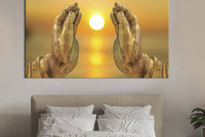Картина на холсте KIL Art для интерьера в гостиную спальню Руки Будды 80x54 см (70-1)
