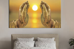 Картина на холсте KIL Art для интерьера в гостиную спальню Руки Будды 120x80 см (70-1)