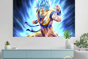 Картина на холсте KIL Art для интерьера в гостиную спальню Son Goku 80x54 см (708-1)