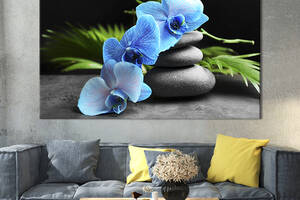 Картина на холсте KIL Art для интерьера в гостиную спальню Голубая орхидея 120x80 см (71-1)