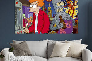 Картина на холсте KIL Art для интерьера в гостиную спальню Футурама 80x54 см (712-1)