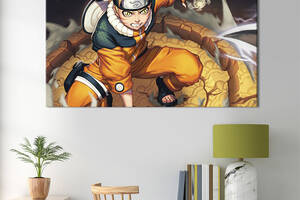 Картина на холсте KIL Art для интерьера в гостиную спальню Ниндзя Наруто 80x54 см (733-1)
