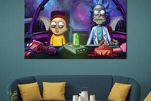 Картина на холсте KIL Art для интерьера в гостиную спальню Rick and Morty 80x54 см (735-1)