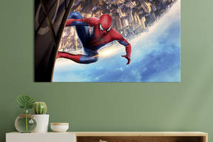 Картина на холсте KIL Art для интерьера в гостиную спальню Удивительный Человек-паук от Марвел 80x54 см (766-1)