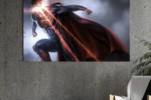 Картина на холсте KIL Art для интерьера в гостиную спальню Супермен в ярости 80x54 см (767-1)