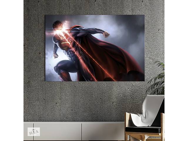 Картина на холсте KIL Art для интерьера в гостиную спальню Супермен в ярости 120x80 см (767-1)