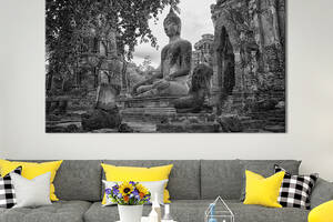 Картина на холсте KIL Art для интерьера в гостиную спальню Статуя Будды 120x80 см (82-1)