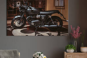 Картина на холсте KIL Art для интерьера в гостиную спальню Мотоцикл Triumph Bonneville 80x54 см (86-1)