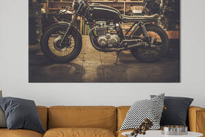 Картина на холсте KIL Art для интерьера в гостиную спальню Старый мотоцикл 80x54 см (95-1)