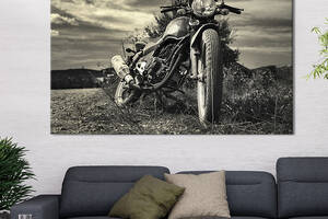 Картина на холсте KIL Art для интерьера в гостиную спальню Старый Harley Davidson 80x54 см (96-1)