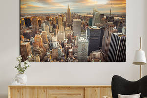 Картина на холсте KIL Art для интерьера в гостиную спальню В центре Нью-Йорка 80x54 см (345-1)