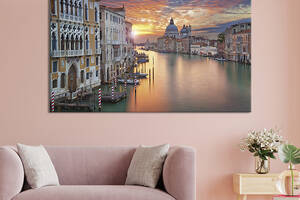 Картина на холсте KIL Art для интерьера в гостиную спальню Гранд-канал в Венеции 80x54 см (356-1)