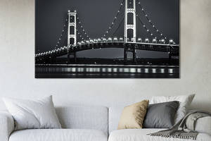 Картина на холсте KIL Art для интерьера в гостиную спальню Чёрно-белый мост 80x54 см (361-1)