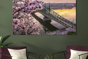 Картина на холсте KIL Art для интерьера в гостиную спальню Мост в Будапеште 80x54 см (367-1)
