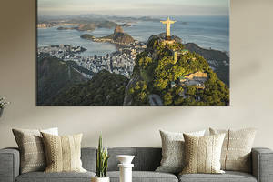 Картина на холсте KIL Art для интерьера в гостиную спальню Панорама в Рио-де-Жанейро 80x54 см (368-1)