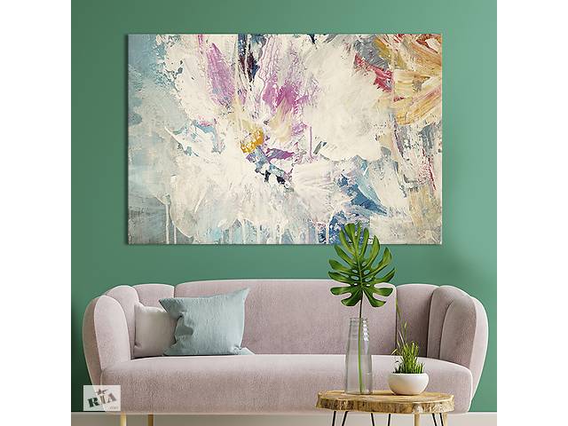 Картина на холсте KIL Art для интерьера в гостиную спальню Цветочная абстракция 51x34 см (20-1)