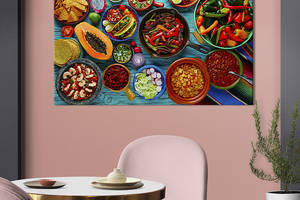 Картина на холсте KIL Art для интерьера в гостиную спальню Мексиканская кухня 51x34 см (295-1)