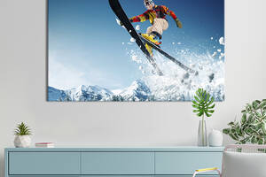 Картина на холсте KIL Art для интерьера в гостиную спальню Лыжный спорт 51x34 см (493-1)