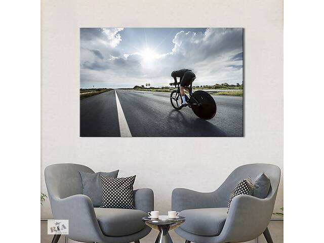 Картина на холсте KIL Art для интерьера в гостиную спальню Велосипедист 51x34 см (498-1)